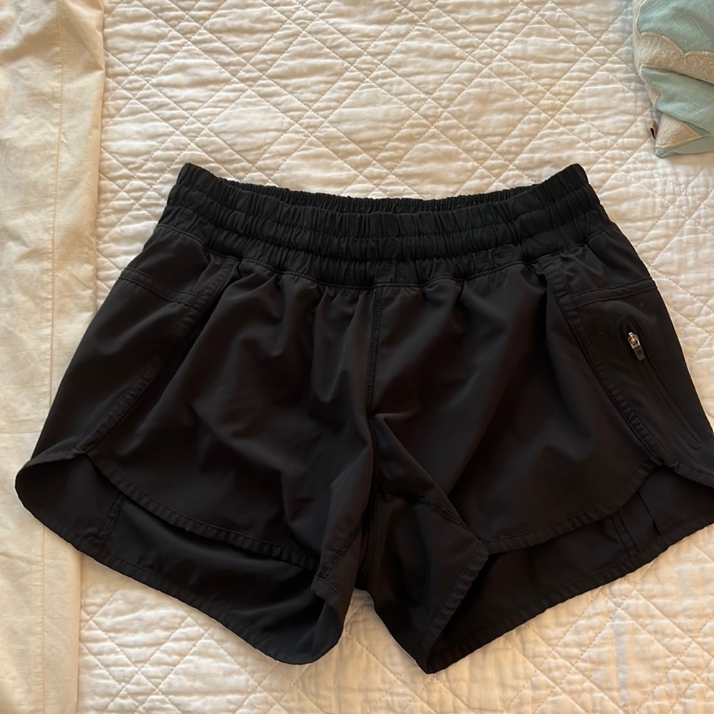 Like new! Black Lululemon track short!